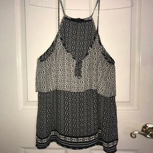 Black and White Patterned Layer Tank